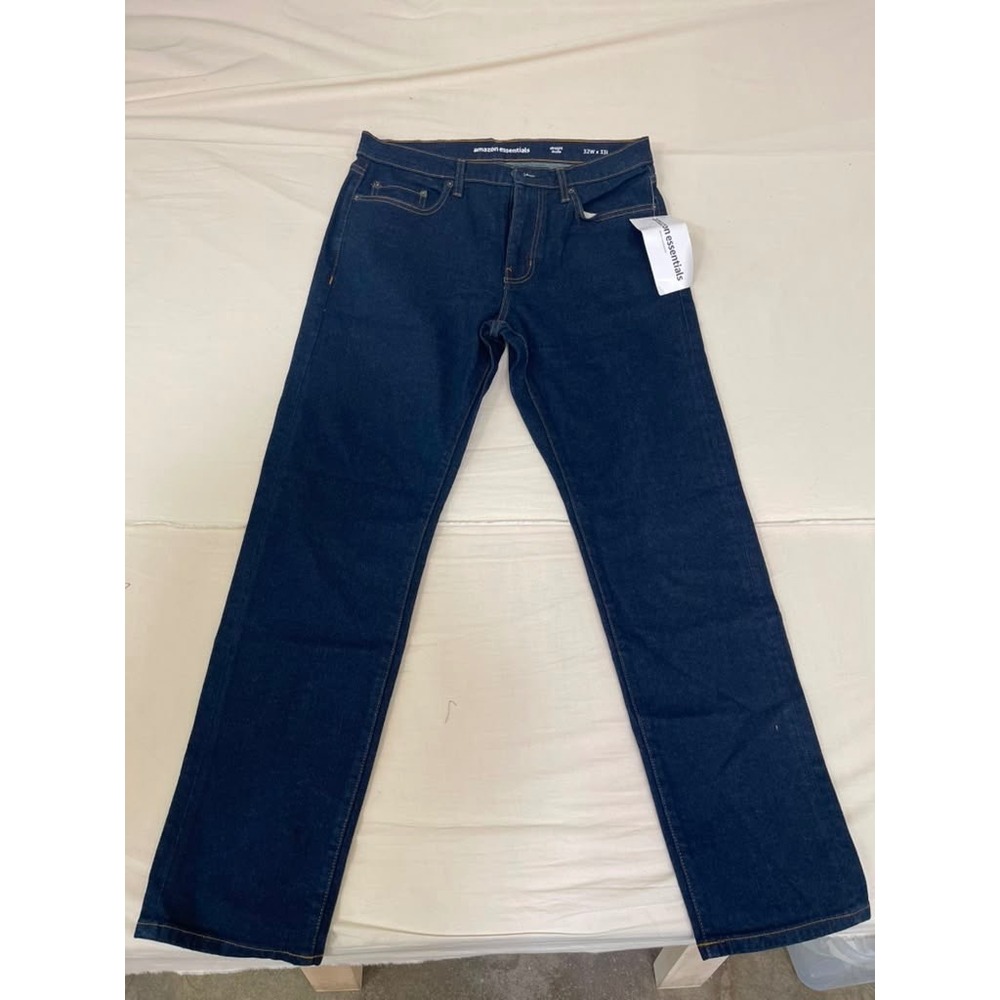 Amazon Essentials Women Straight Leg Jeans Dark Wash Indigo Denim 32W x 33L NWT